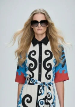 ECLIPTIQUE LONG DRESS BY EIRIANNA | PRINTED MAXI SHIRT DRESS