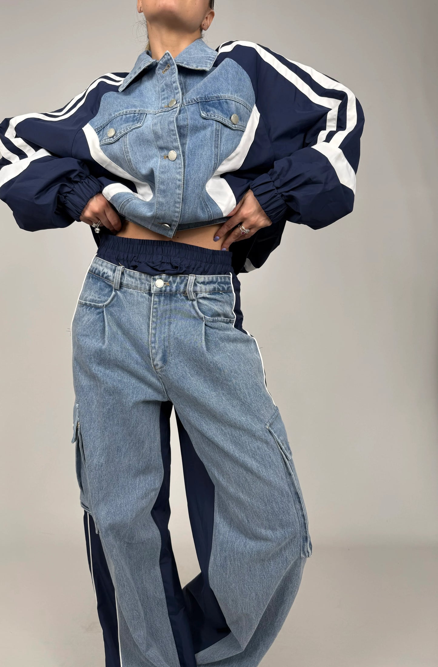Two-Piece Denim Utility Set