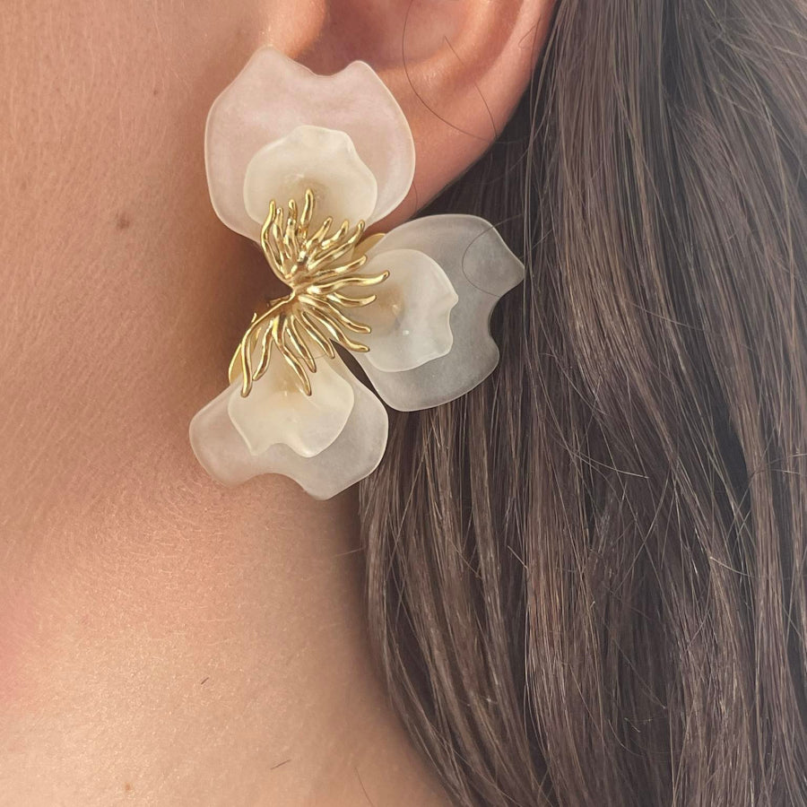 Half flower Earrings