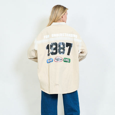 Oversized BeigeShirt Jacket
