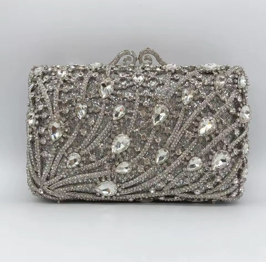 Sliver Rhinestone Evening Bags Design Lady Day Clutch Wedding Party Handbags Female Diamond Purse Bridal Wallet Bags