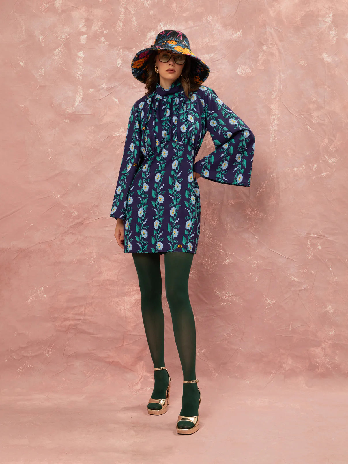 WE__ARE
TURTLENECK MINI DRESS - MOONFLOWERS