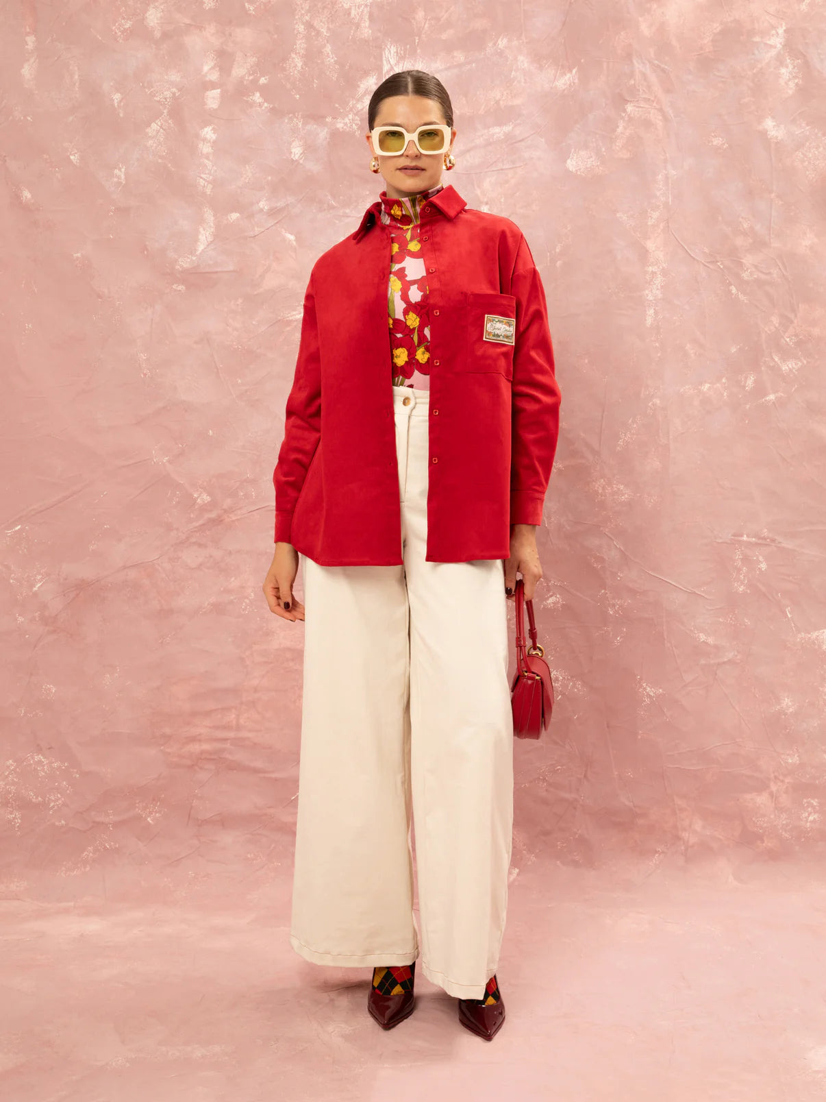 WE__ARE
OVERSIZED CORDUROY SHIRT - RED