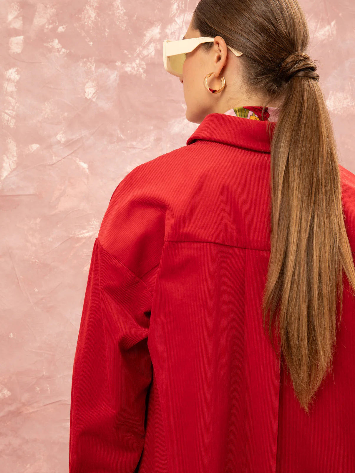 WE__ARE
OVERSIZED CORDUROY SHIRT - RED