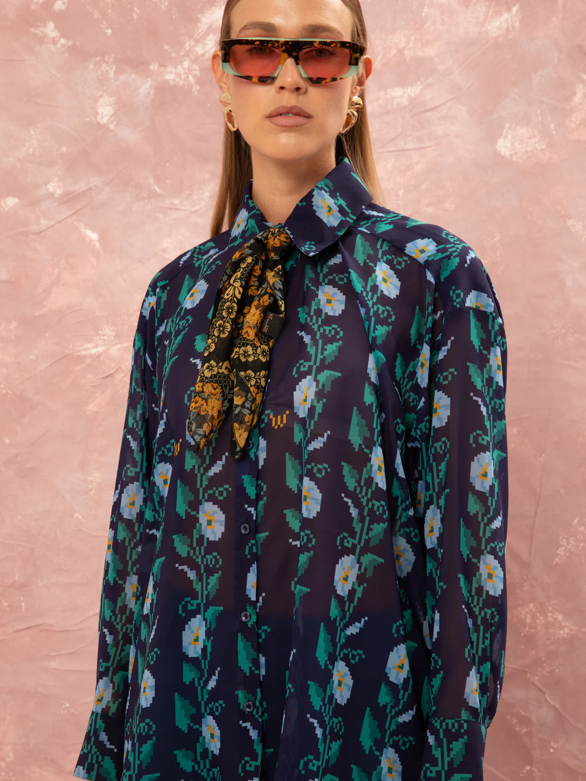 WE__ARE
OVERSIZED CHIFFON SHIRT - MOONFLOWERS