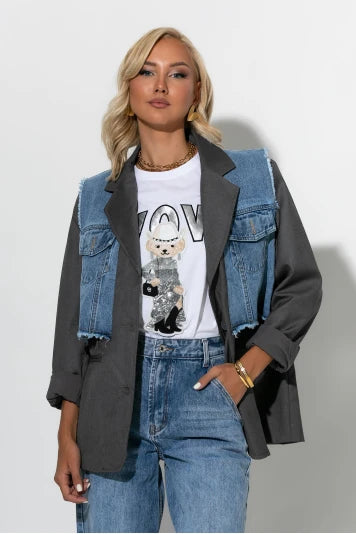 Denim Blazer Grey