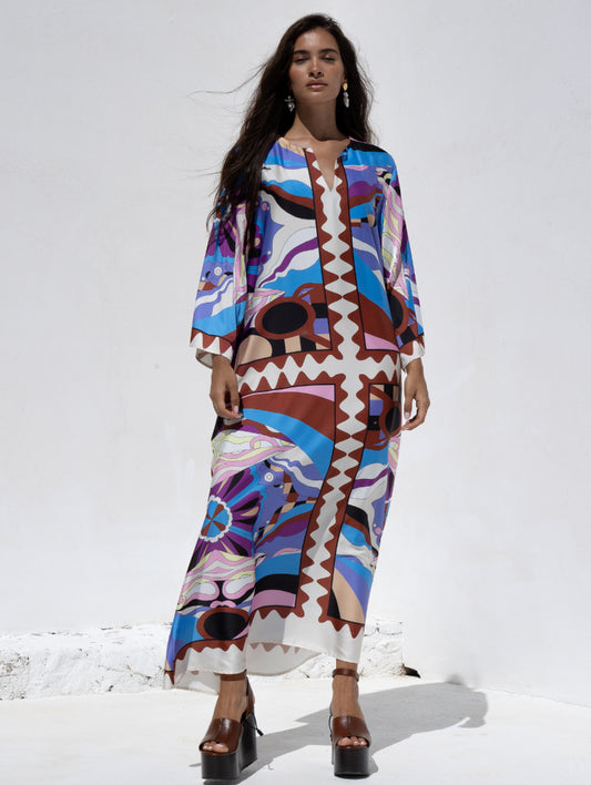 Nema resort wear “UTOPIA SATIN KAFTAN”