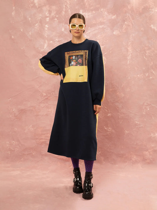 WE__ARE
FUTTER OVERSIZED DRESS - BLUE/YELLOW