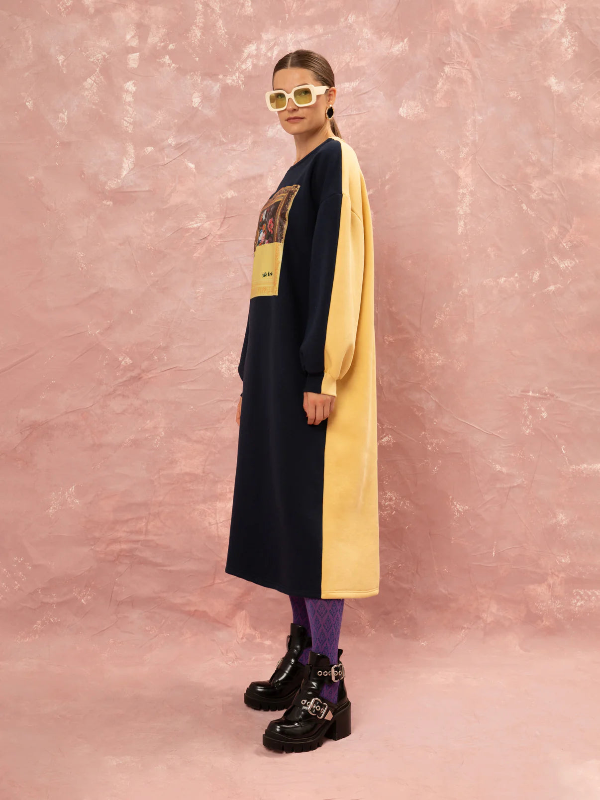 WE__ARE
FUTTER OVERSIZED DRESS - BLUE/YELLOW