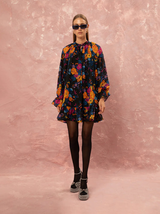 WE__ARE
CHIFFON MINI DRESS - TAPETSARIA BLACK