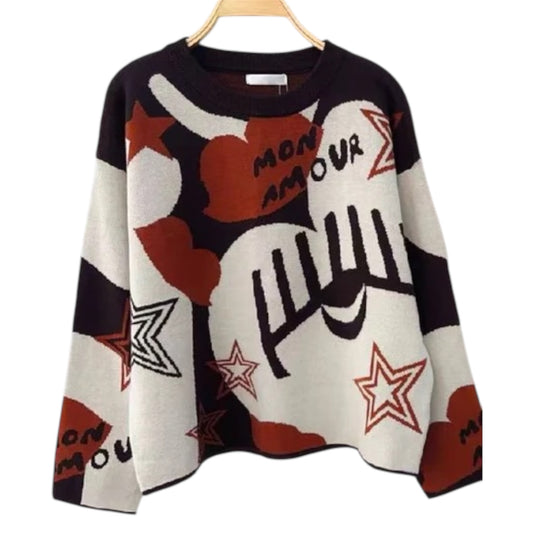 Round Neck Brown Sweater