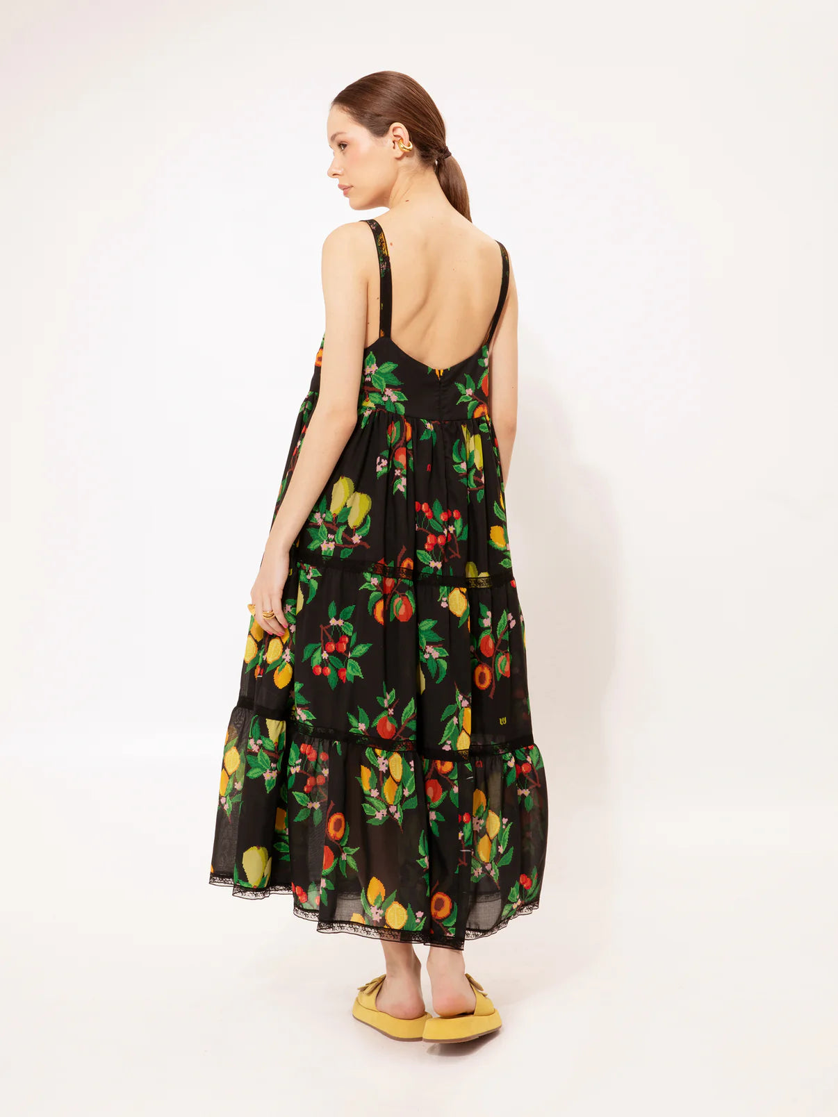 WE__ARE
TIERED MIDI DRESS FRUITS