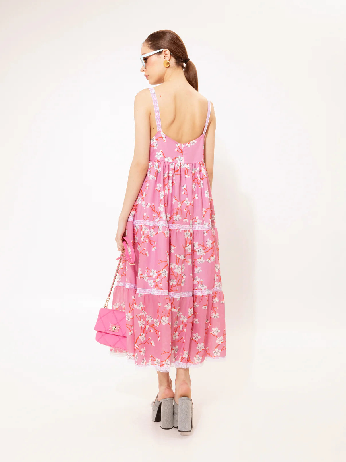 WE__ARE
TIERED MIDI DRESS AMIGDALIA PINK