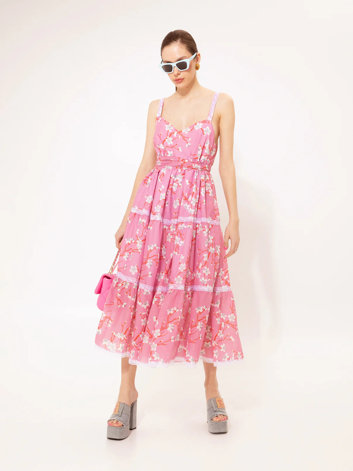 WE__ARE
TIERED MIDI DRESS AMIGDALIA PINK