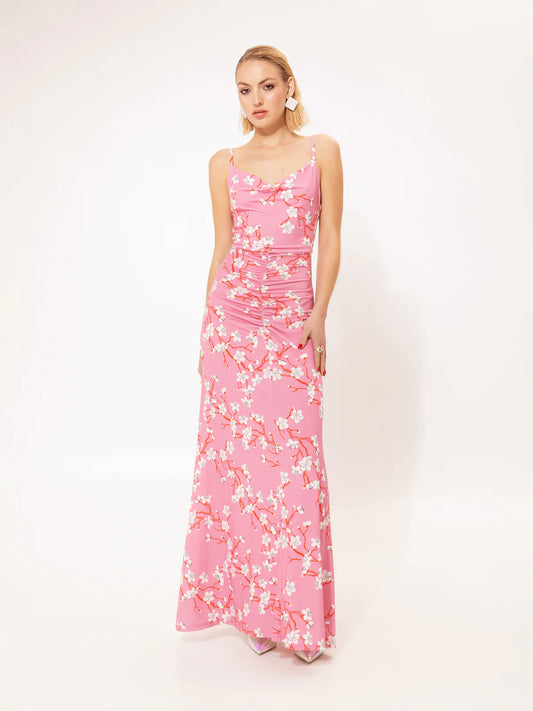 WE__ARE
RUCHED JERSEY MAXI DRESS AMIGDALIA PINK