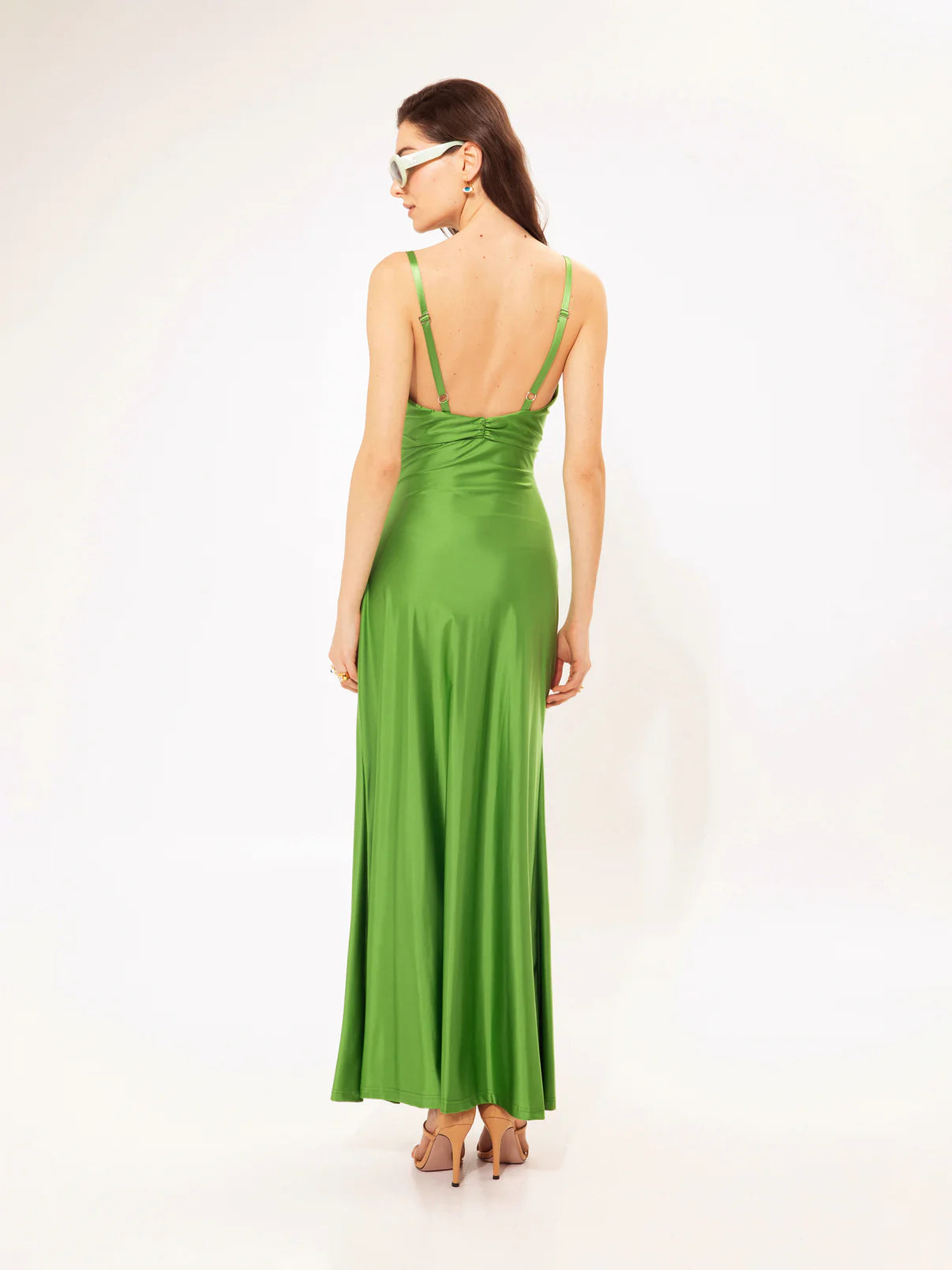 WE__ARE
RUCHED JERSEY MAXI DRESS LIME
