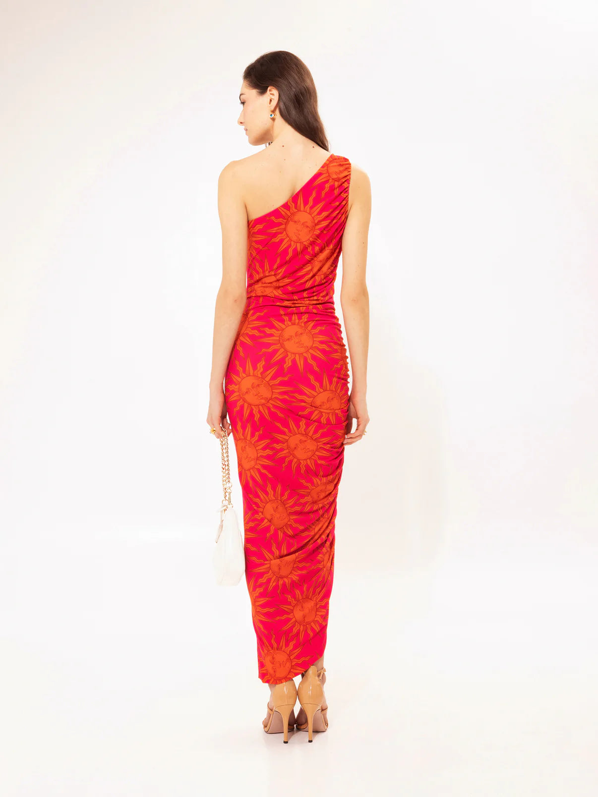 We are 
ONE-SHOULDER JERSEY MAXI DRESS SUNS