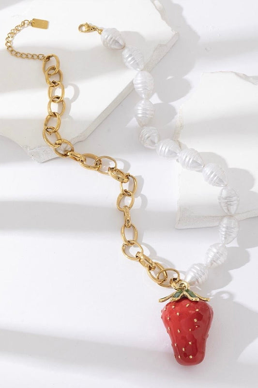 Strawberry necklace steel