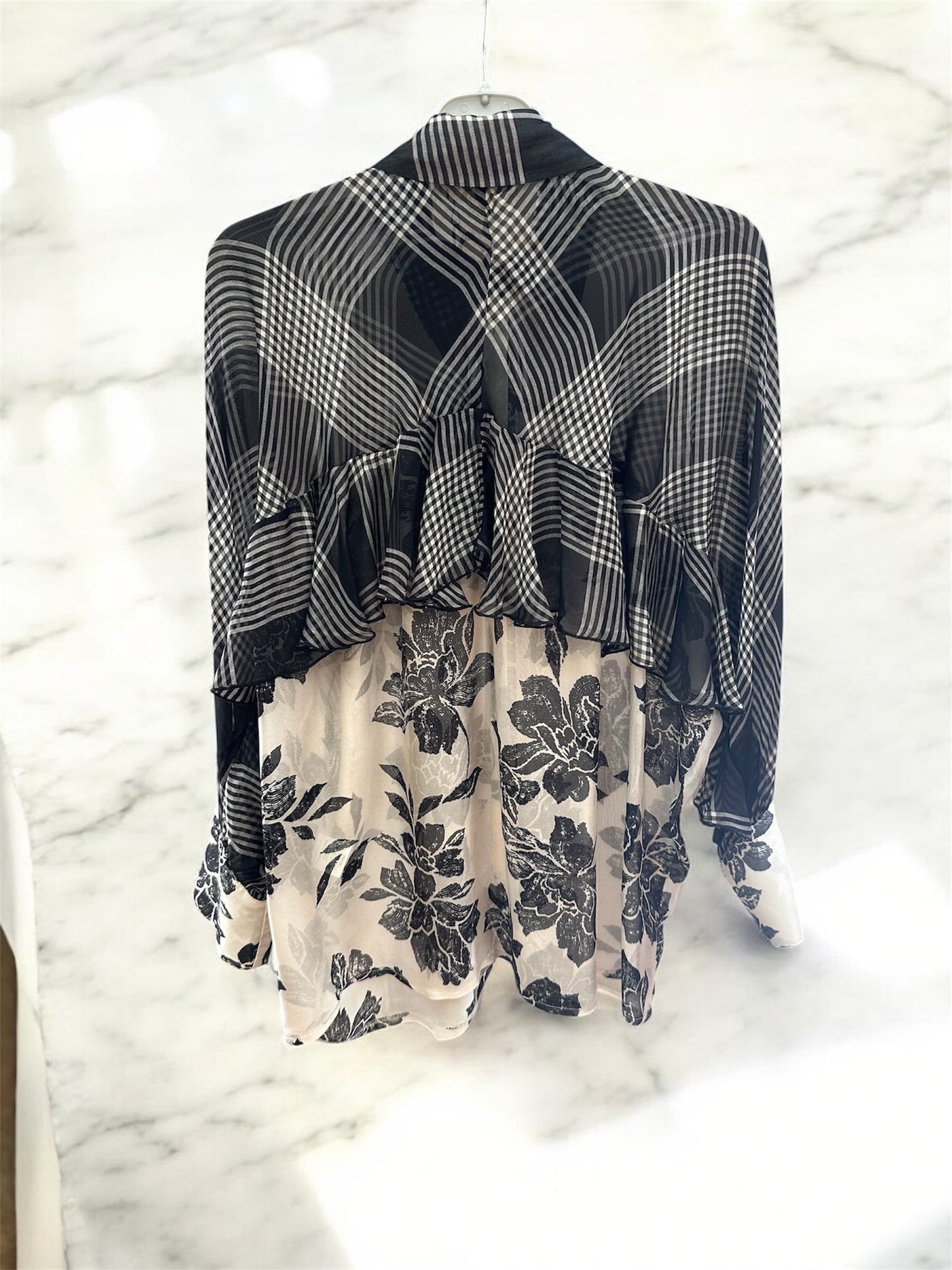 NEMA NEW Monochrome Silk Mixed Print Shirt