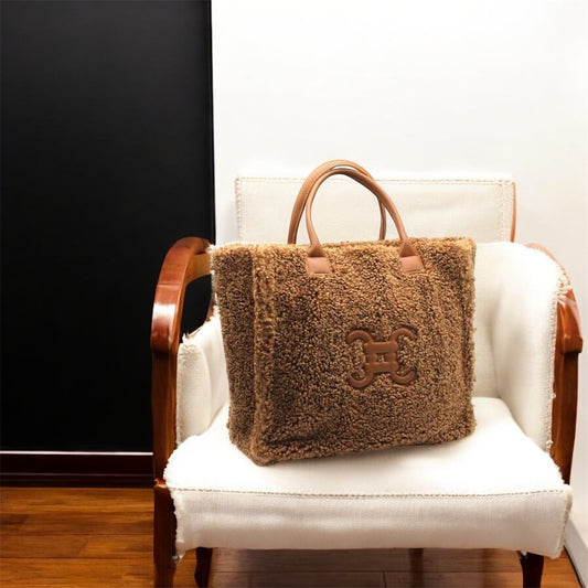 Big Furry tote bag with logo Camel