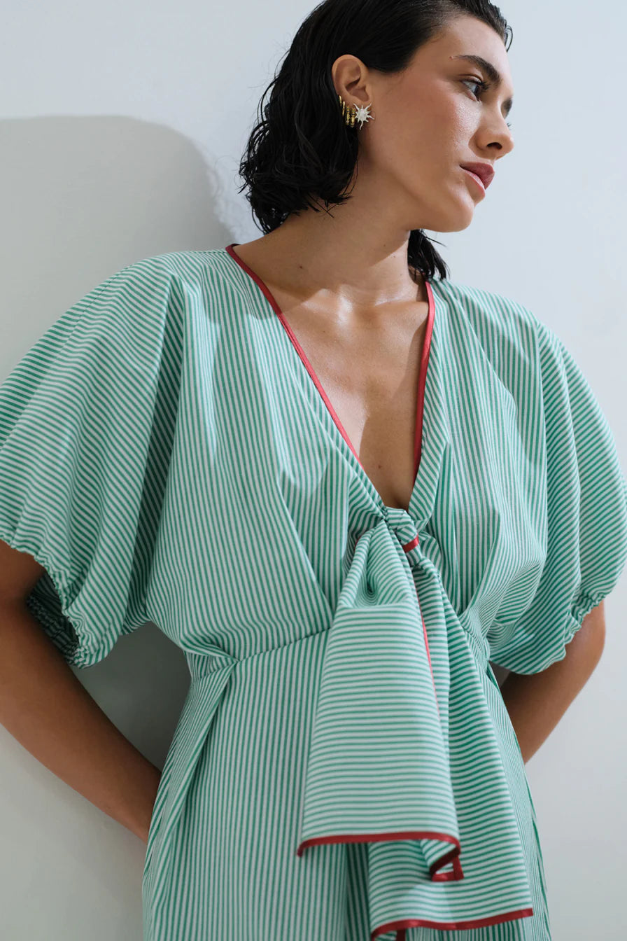 Striped dress with bow