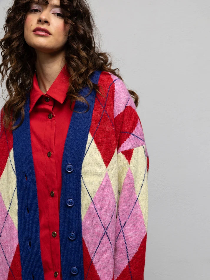 WE__ARE PALOMA KNIT CARDIGAN - DIAMOND PINK