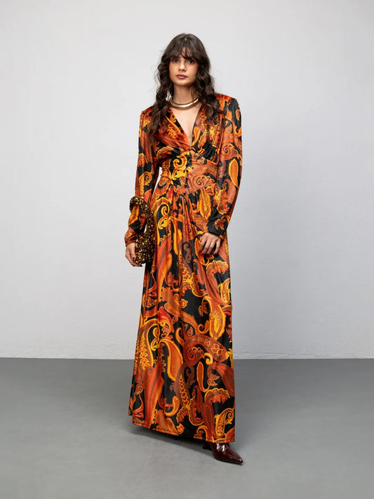 WE__ARE CASABLANCA DRESS - PAISLEY BLACK