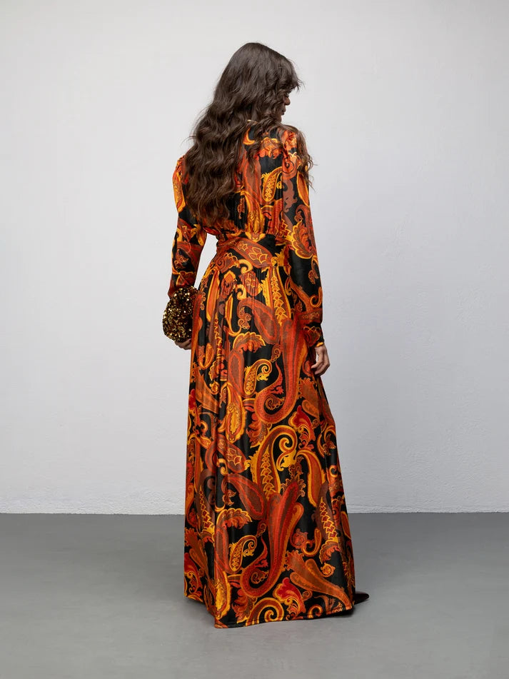 WE__ARE CASABLANCA DRESS - PAISLEY BLACK