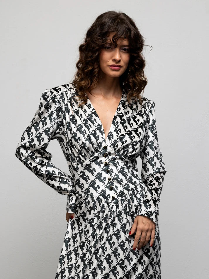 WE__ARE CASABLANCA DRESS - PIED-DE-HORSES