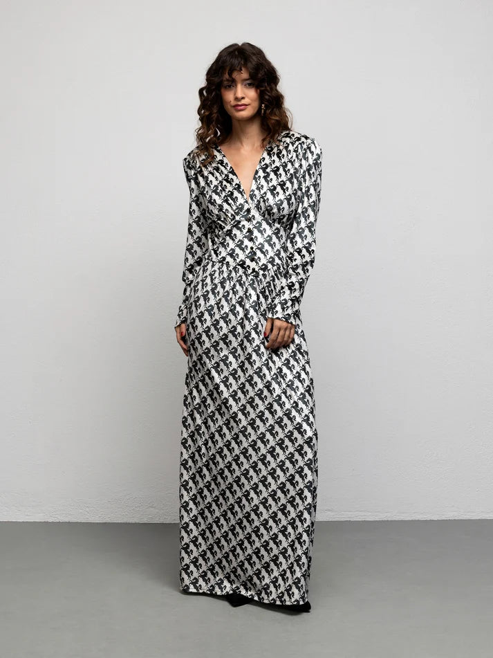 WE__ARE CASABLANCA DRESS - PIED-DE-HORSES