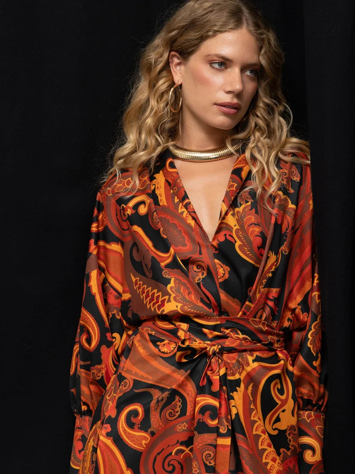WE__ARE MANHATTAN DRESS - PAISLEY BLACK