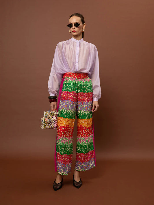 WE__ARE PAJAMA POPLIN PANTS - GARDEN