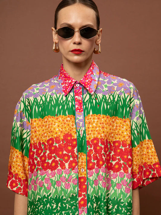 WE__ARE PAJAMA POPLIN SHIRT - GARDEN