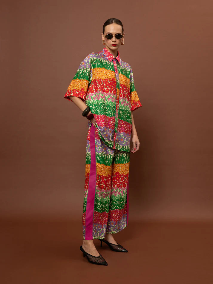 WE__ARE PAJAMA POPLIN SHIRT - GARDEN